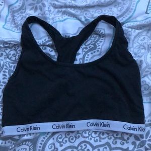 calvin klein black sports bra
